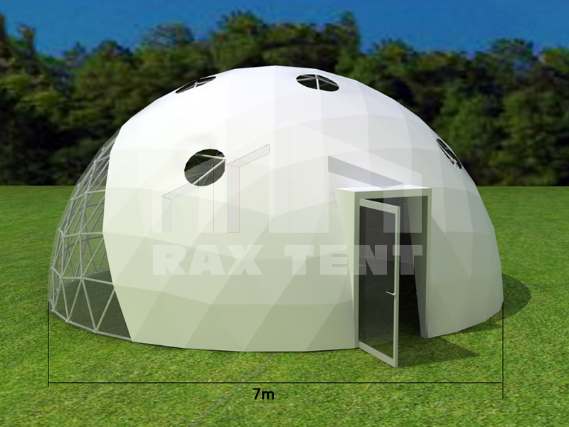raxtent design with single glass door and transparent window