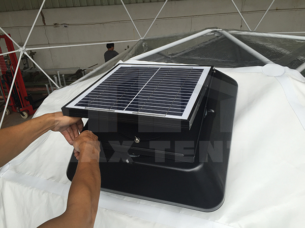 raxtent solar energy exhaust for outdoor glamping tent