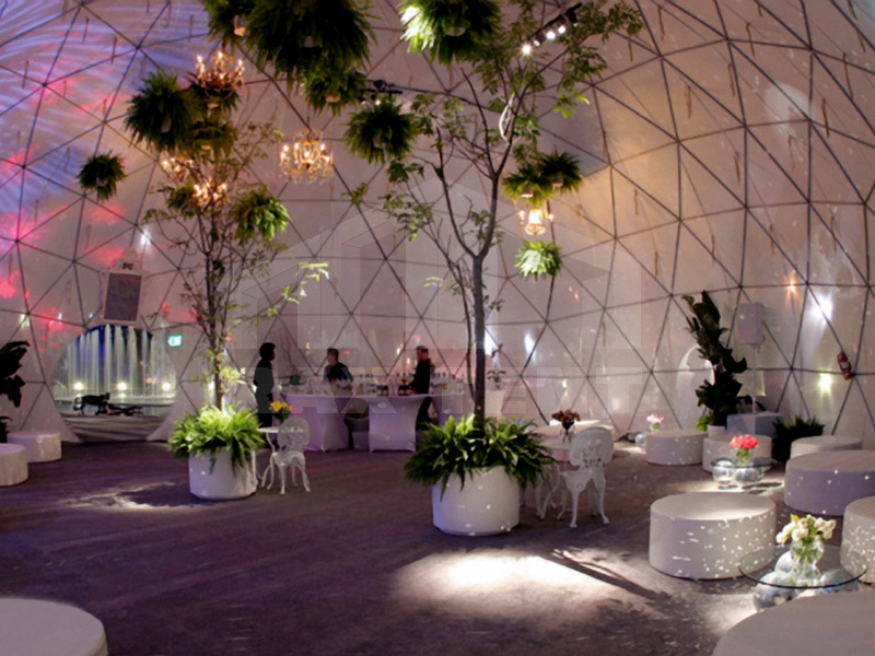 white beautiful dome tent for new product launch，exhibition，party