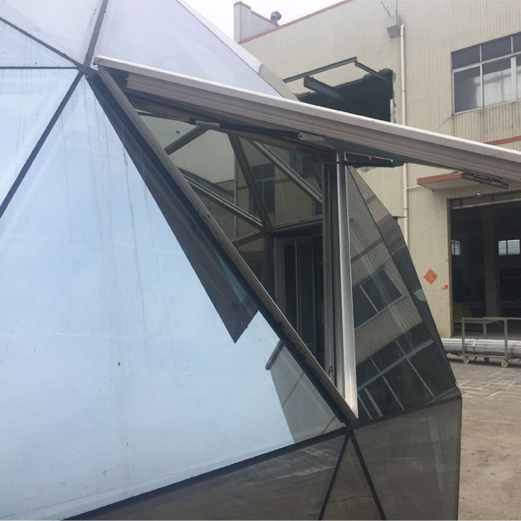 glass dome tent with movable glass window