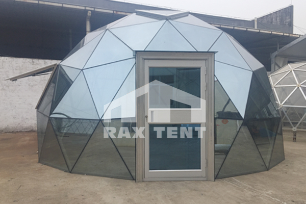 glass dome tent with glass door，keep quieter inside