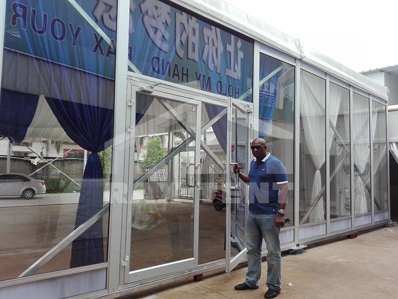 high quality，cheap factory price with tent glass door