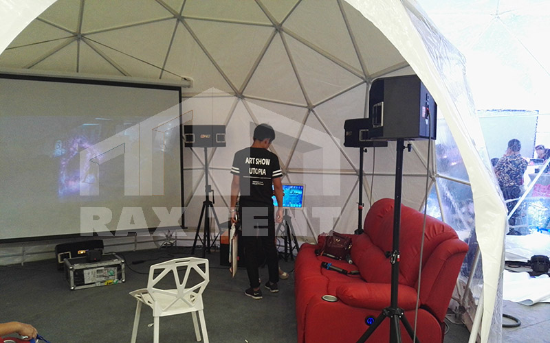 dome tent inside