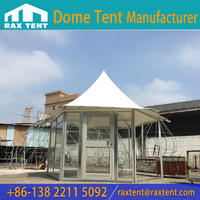 5m Customized Polygon glamping  Tent with glass wall using for Luxury glamping house