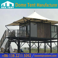 6x6m Luxury Glamping Hotel Tent with Aluminum frame and Galss Wall