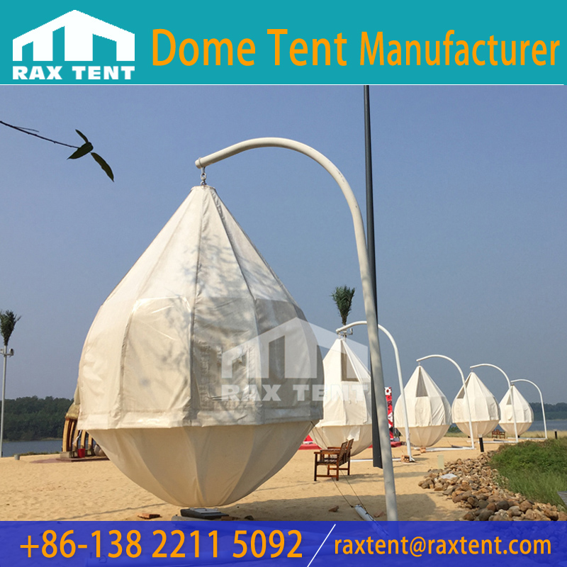 3m Glamping coconut tree tent with galanized frame and waterproof UV resistance Fabric