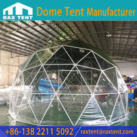 5.5m Glamping event dome tent with green waterproof PVC cover
