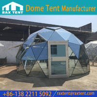4 to 6 Man Tempered Glass Dome Tent with Aluminum Frame & Power Window