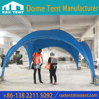 Blue cover of 5x5m round Dome tent with galvanized pipe frame for outdoor event, exhibition