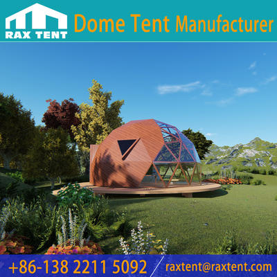 Fashionable 6M Glass Dome House Glass Igloo with Aluminum Frame of Wood Color and Low-e Glass for Glamping & Resort