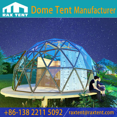 Special design geodesic glass dome house 6M glass igloo dome hotel for glamping and family resort to see the star and sky