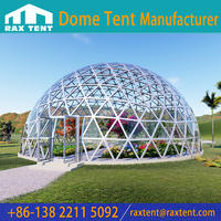 Big Dome Geodesic Glass Dome Tent House with Aluminum Alloy Frame and Glass Cover for Greenhouse Event Sunroom at Factory Price
